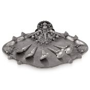 PIERO FIGURA FOR ATENA: A LATE 20TH CENTURY ITALIAN PEWTER SEAFOOD & CAVIAR DISH