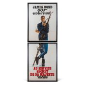 AN ORIGINAL JAMES BOND ON HER MAJESTY'S SECRET SERVICE POSTER c.1969, FRENCH RELEASE