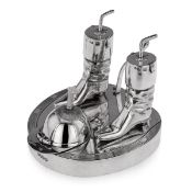 A 19TH CENTURY SOLID SILVER HORSE RACING TABLE LIGHTER, LONDON c.1883