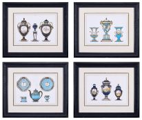 A SET OF FOUR EARLY 2OTH CENTURY PRINTS OF CERAMICS
