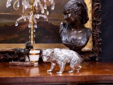 A STERLING SILVER MODEL OF A BEAR, GERMAN, EARLY 20TH CENTURY, NERESHEIMER