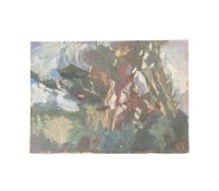 AN ABSTRACT PAINTING SIGNED K.S.