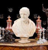 WELLINGTON, 1852, A MARBLE BUST BY MATTHEW NOBLE, (BRITISH, 1817-76)