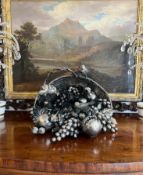 A MASSIVE STERLING SILVER ITALIAN FRUIT BASKET CENTREPIECE ATTRIBUTED TO BUCCELLATI