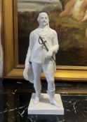 A 19TH CENTURY ROYAL COPENHAGEN BISQUE PORCELAIN FIGURE OF KING CHRISTIAN IV