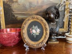 A 19TH CENTURY ITALIAN PIETRE DURE PANEL OF FLOWERS