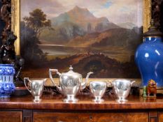 A STERLING SILVER TEA SET BY DOMINICK & HAFF, EARLY 20TH CENTURY, AMERICAN