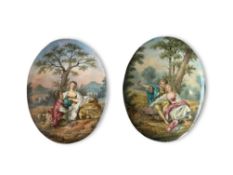 A PAIR OF 19TH CENTURY VIENNESE ENAMEL PLAQUES