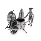 AN EARLY 20TH CENTURY CHINESE EXPORT SILVER CONDIMENT SET, C. 1900