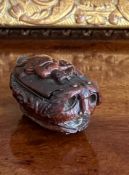 AN 18TH CENTURY COQUILLA NUT BUG BEAR SNUFF BOX