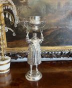 AN EARLY 20TH CENTURY STERLING SILVER WAGER CUP, GERMAN WITH LONDON IMPORT MARKS