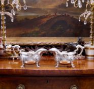 PAUL DE LAMERIE: AN IMPORTANT PAIR OF STERLING SILVER SAUCE BOATS, C. 1737