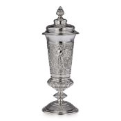 A 19TH CENTURY GERMAN SILVER WORMS SHOOTING PRESENTATION CUP, HANAU, C. 1895