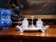 A LATE 19TH CENTURY STERLING SILVER INKSTAND, C. 1889