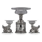 AN EXCEPTIONAL STERLING SILVER 19TH CENTURY CENTREPIECE GARNITURE, STEPHEN SMITH C. 1878