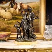 A FINE 19TH CENTURY FRENCH BRONZE OF 'THE BACCHANALS', AFTER CLODION