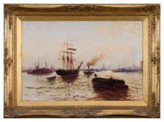 EDWARD HENRY EUGENE FLETCHER (1857-1945): SHIPPING ON THE THAMES
