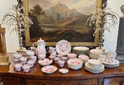 MEISSEN: AN EXTENSIVE 'INDIAN PINK' PORCELAIN COFFEE AND DESSERT SERVICE