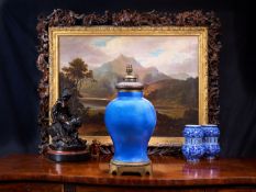 A LARGE 19TH CENTURY GILT BRONZE MOUNTED BLUE CHINESE VASE