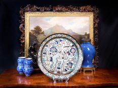 A LARGE OTTOMAN ENAMELLED COPPER CHARGER