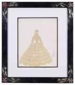 ERTE (FRENCH, 1892-1990): A GOUACHE ON PAPER COSTUME DESIGN 'LE COLIS POSTAL'