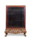 A LATE 19TH CENTURY DUTCH TORTOISESHELL AND GILTWOOD VITRINE
