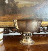 GEORG JENSEN: A LARGE STERLING SILVER 'LOUVRE' PEDESTAL BOWL