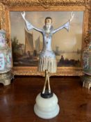 AFTER PAUL PHILIPPE: A COLD PAINTED BRONZE FIGURE OF A DANCING GIRL