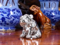 DUNHILL: A STERLING SILVER BRITISH BULLDOG PAPERWEIGHT