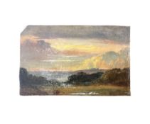 A SMALL 19TH CENTURY OIL ON PAPER LANDSCAPE IN THE MANNER OF CONSTABLE