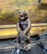 AN 18TH / 19TH CENTURY GILTWOOD FIGURE OF A PUTTO