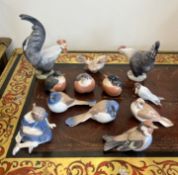 A COLLECTION OF ROYAL COPENHAGEN & BING & GRONDHAL PORCELAIN MODELS OF BIRDS
