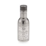 A NOVELTY SILVER MINIATURE CHIVAL REGAL WHISKY BOTTLE