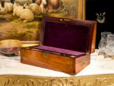 A 19TH CENTURY BRASS MOUNTED WRITING SLOPE