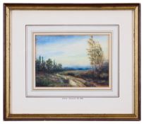 JAMES AUMONIER R.I. R.O.I. (1832-1911): WATERCOLOUR OF SHEEP IN COUNTRY LANE