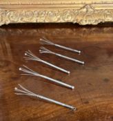 FIVE STERLING SILVER COCKTAIL STIRRERS