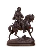 EMILE GUILLEMIN (FRENCH, 1841-1907): 'CAVALIER ARABE', CAST BY BARYE ET FILS
