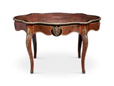 A LATE 19TH CENTURY FRENCH ORMOLU AND TORTOISESHELL MOUNTED BOULLE STYLE CENTRE TABLE