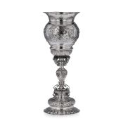 A 19TH CENTURY GERMAN SILVER WINE GOBLET, HANAU, C. 1850