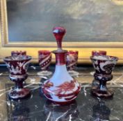 A COLLECTION OF BOHEMIAN RUBY GLASS