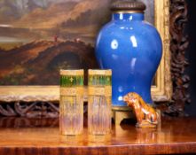 A PAIR OF LATE 19TH CENTURY BOHEMIAN VASES