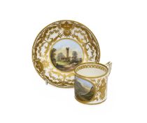 A VERY FINE QUALITY DERBY COFFEE CAN AND SAUCER CIRCA 1830