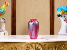 AN IRIDESCENT ART GLASS VASE