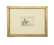 A 17TH CENTURY ITALIAN ETCHING 'CAVALIER ON HORSEBACK'