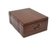 A MAHOGANY CIGAR HUMIDOR WITH THERMO HYGROMETER BY FB FRANCE
