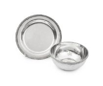 A STERLING SILVER BOWL AND STAND, PORTUGUESE