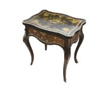A NAPOLEON III PERIOD FRENCH BOULLE STYLE VANITY TABLE