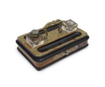 A 19TH CENTURY FRENCH BURR WALNUT ENCRIER