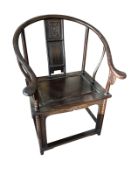 A PAIR OF CHINESE HARDWOOD ARMCHAIRS