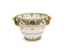 AN EARLY 19TH CENTURY SEVRES PORCELAIN JARDINIERE